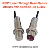 M18 Laser Through Beam Photo Sensor Switch, NPN 5V/12V/24V DC Photocell Switch/20M Long Distance (IBEST)
