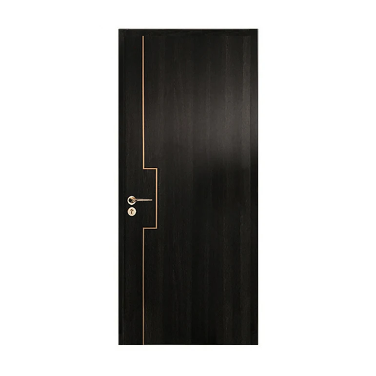Simple Design Paint Free Wooden Door With Aluminum Black Melamine Simple Design Paint Free Wooden Door With Aluminum Black Melamine