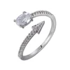 Unique open ring snakelike arrow design annular shape cubic zircon simple party ring in gold plated fashion jewelry for women