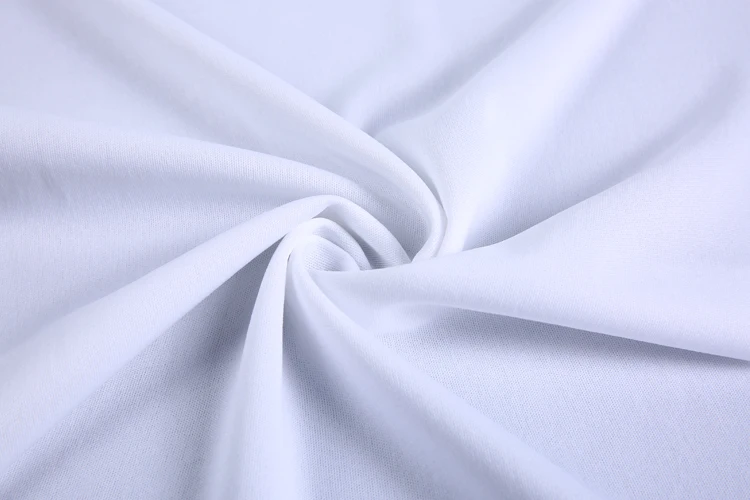 White Composition Single Jersey Polyester Interlock Knitted Fabric ...