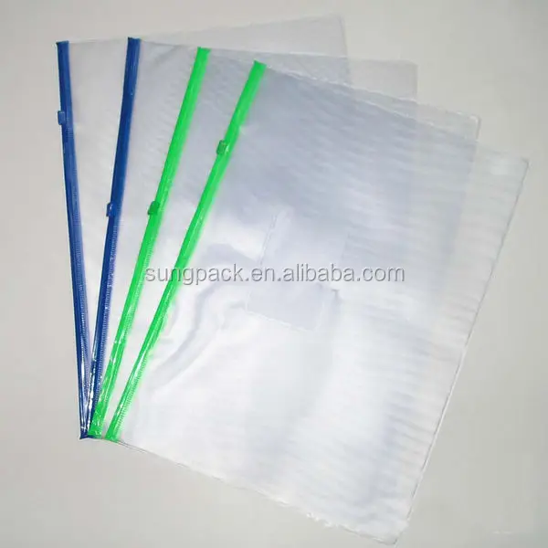 Clear Pvc Waterproof Ziplock Document File Stationary Plastic Packaging