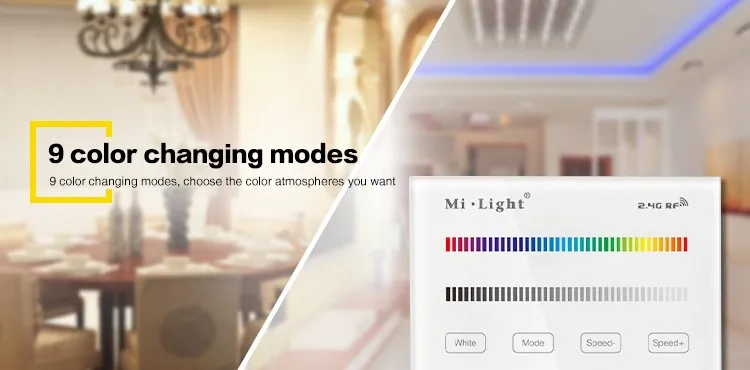 Milight T3 AC85-265V 4-Zone RGB/RGBW Smart Panel Remote Controller for led strip light lamp