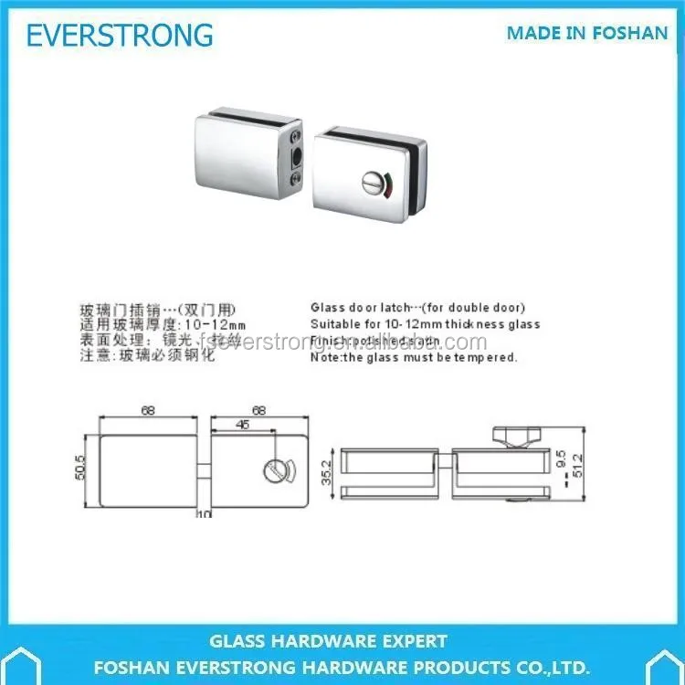 Everstrong Tempered Toilet Glass Door Lock With Indicator Double Glass Door Latch Buy Glass