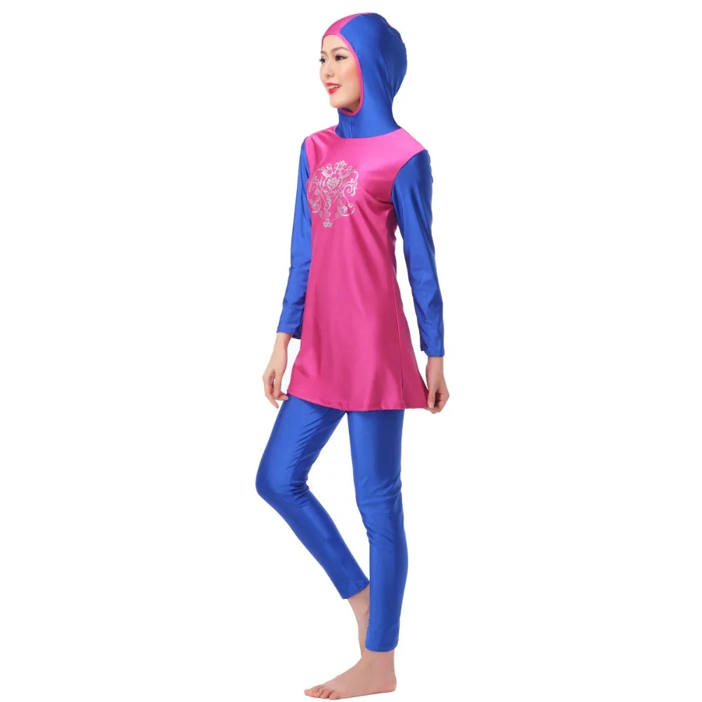 Hw10h 3 Colors Muslim Swimwear Islamic Swimsuit Adult Traditional