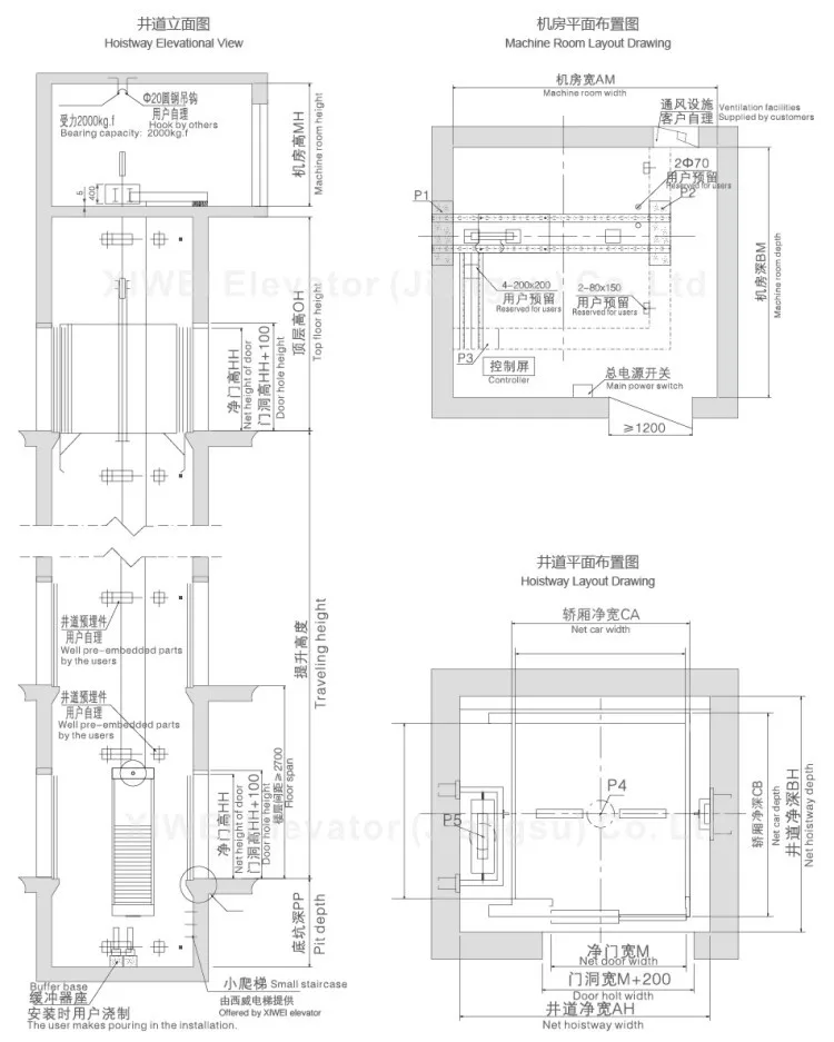 1 Ton to 10 Ton Freight Elevator Goods Lift Price Cargo Elevator