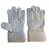 Supply cow split leather reinforced palm work man safety gloves