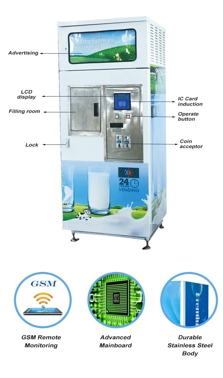 Coin Operated Automatic Fresh Milk Vending Machine Buy Fresh Milk