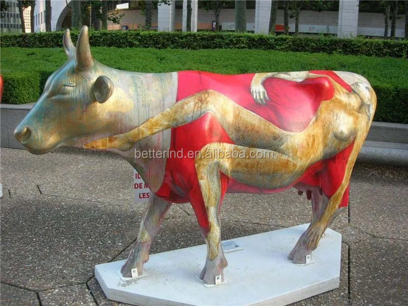 Hand Painting Fiberglass Cow Sculpture For Outdoor Decoration Buy