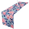 Oilproof printed blue flower outdoor table runner printing waterproof zipper table runner