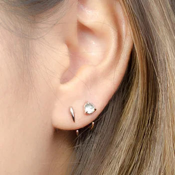 925 Sterling Silver Earring Mini Small Bar Gold Plated Hoop Earrings 925 Sterling Silver Earring Mini Small Bar Gold Plated Hoop Earrings Hugging Whole