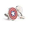 Captain America Shield Funny Stainless Steel Cufflinks Design for Men's Shirts