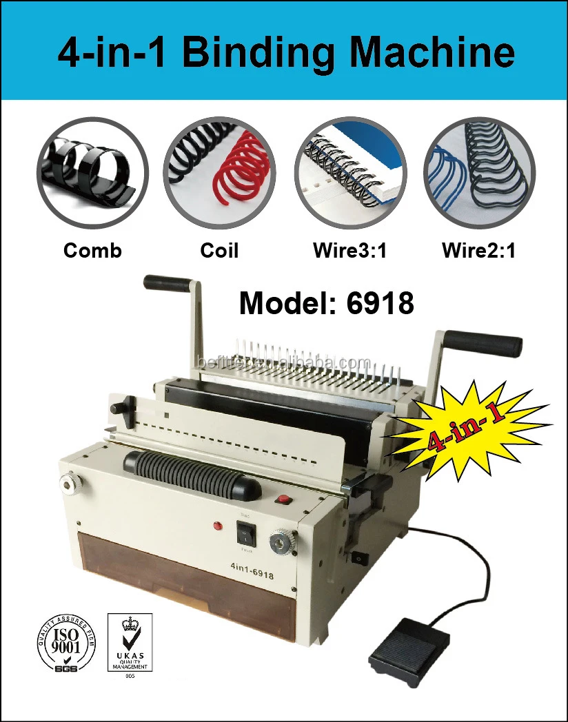 A4 / A5 4in 1 Multifunctional Electric Wire Book Binding Machine On Desktop Buy Binding