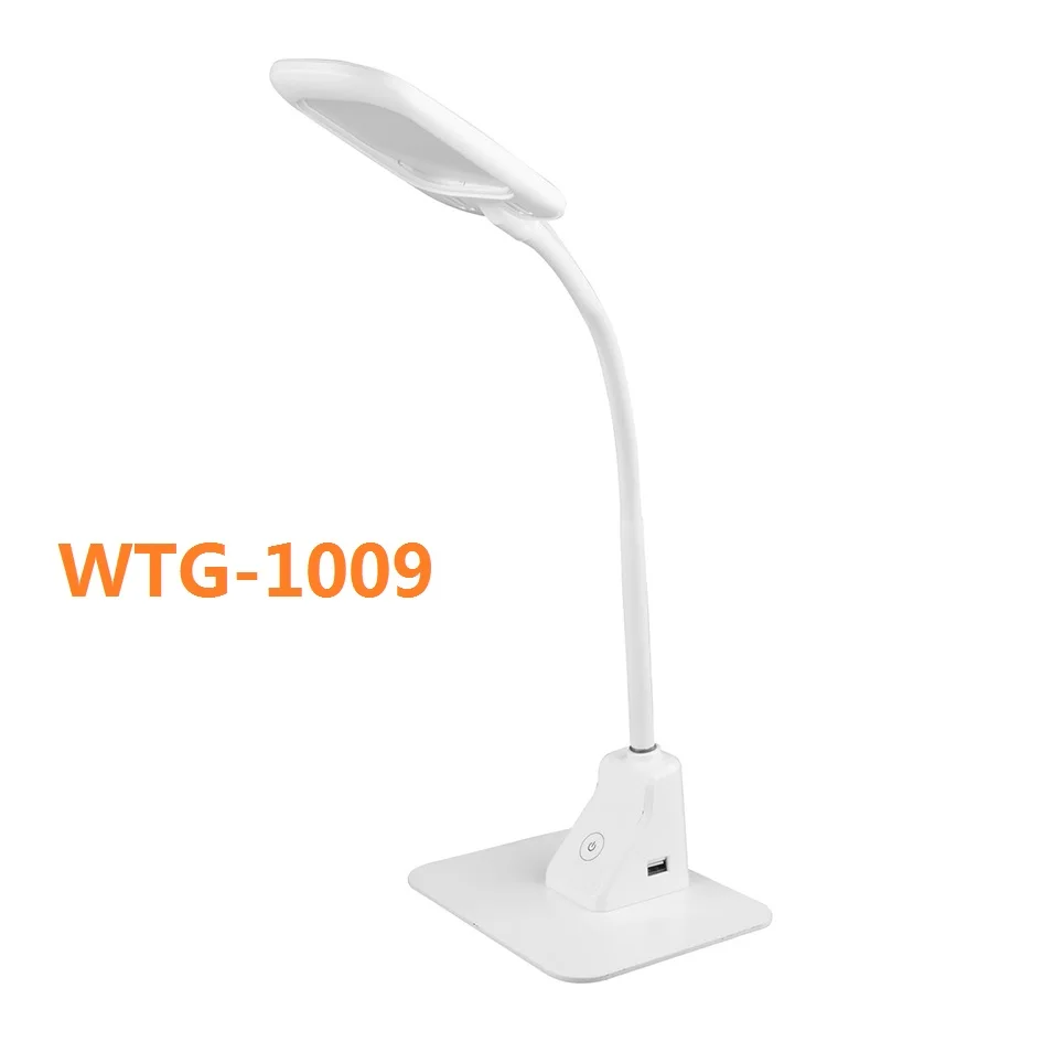 Wetop Table Lamp with Flexible Gooseneck Adjustable Brightness 3 Levels, USB Rechargeable Eye-Caring for Study Bedroom