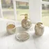 Gold Luxury Glass Mosaic 4 Pcs Bathroom Rich Decor Accessory Set