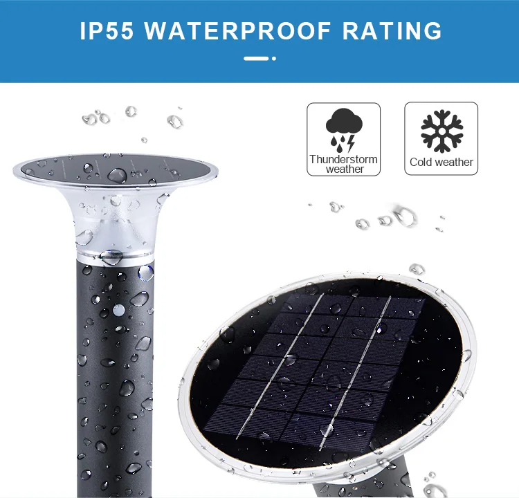 CE RoHS IP65 Certificate Aluminum Decorative Path Lawn Patio Lamp Outdoor Waterproof Led Solar Power Bollard Light Garden