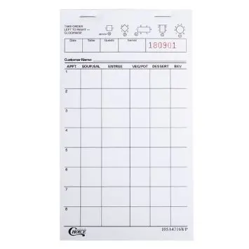 restaurant order pads