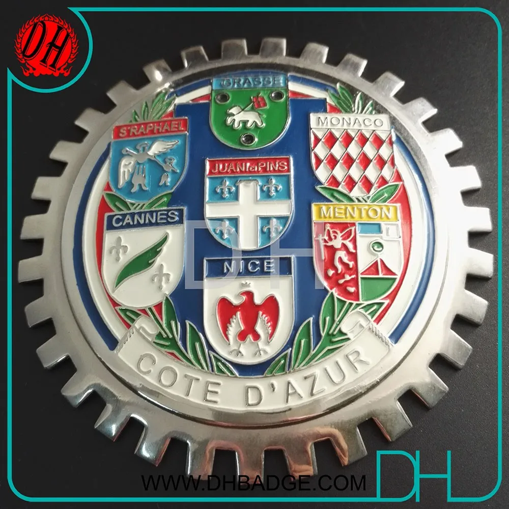 Hewan Kustom Logo Logam 3d Mobil Menyala Emblem Badge Dengan Gigi