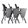 training folding office chair with wheels, silver power-coating tube frame (CF-HE03)
