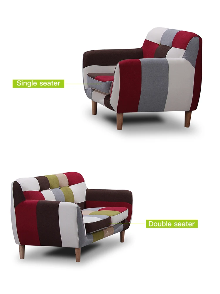 Modern latest design colorful velvet upholstery three two one seater fabric sofa set for furniture