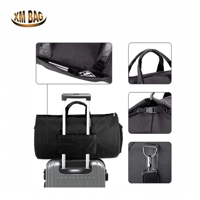 Convertible 2 In 1 Hanging Suitcase Suit Garment Bag With Shoulder ...