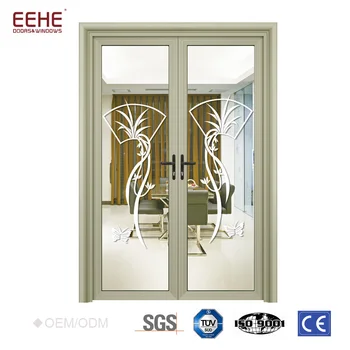Alibaba Double Leaf Decorative Glass Glass Storm Doors With