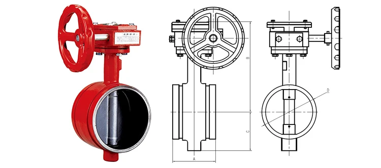 Manual Operated Ductile Iron 4 Inch Butterfly Valve DN200