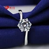 Prong Setting 925 sterling silver 6 claw CZ gems Wuzhou simulation diamond jewelry proposal rings