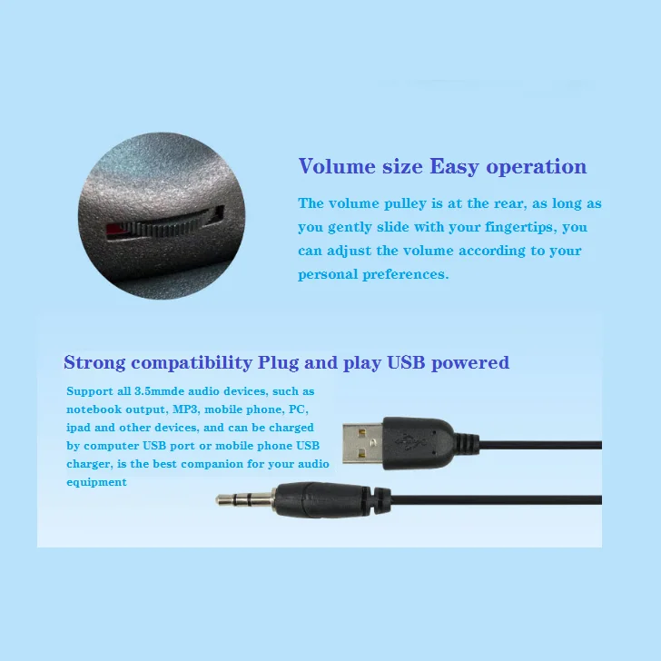 Portable Magic Ball Wired 2-way Small USB Speaker Small Mini Speaker 3.5mm Audio Interface 3W for Music Player - ANKUX.COM