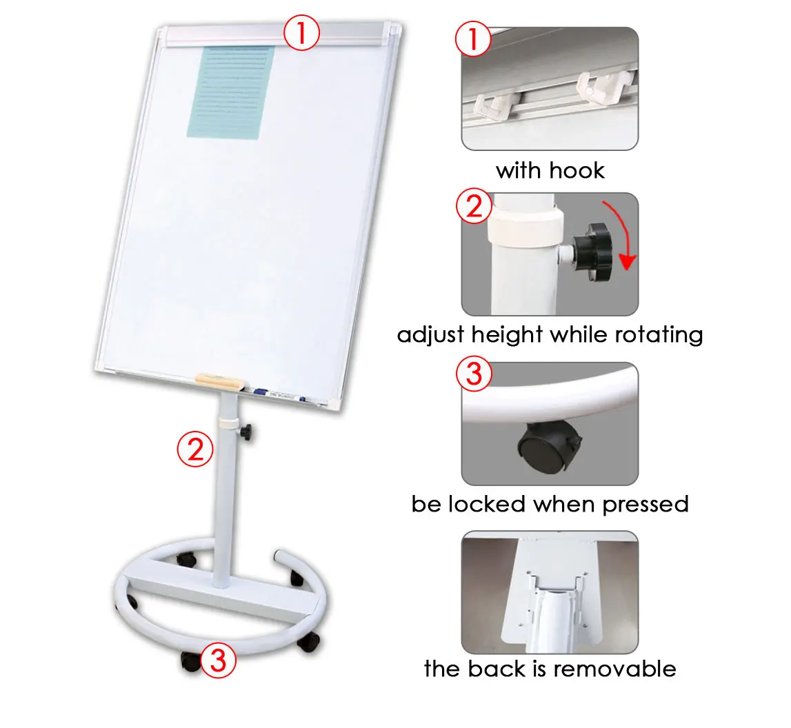 Foska Office Good Quality Flip Chart Stand - Mobile & Magnetic