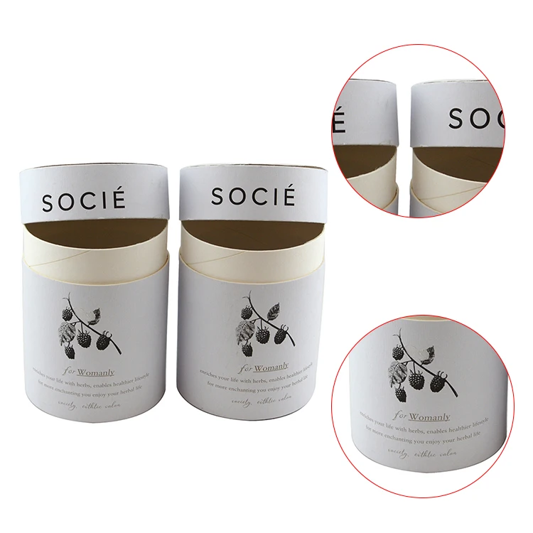 Factory price cylinder paper box printed paper core tube white cardboard tube packaging