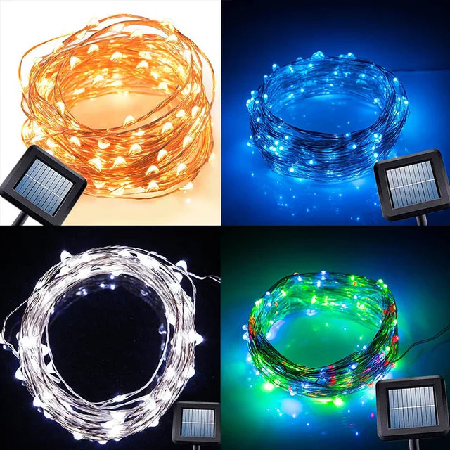 Flexible Copper Wire 12 Volt Led Christmas Lights Solar Panel Outdoor Fairy Lights Buy Solar
