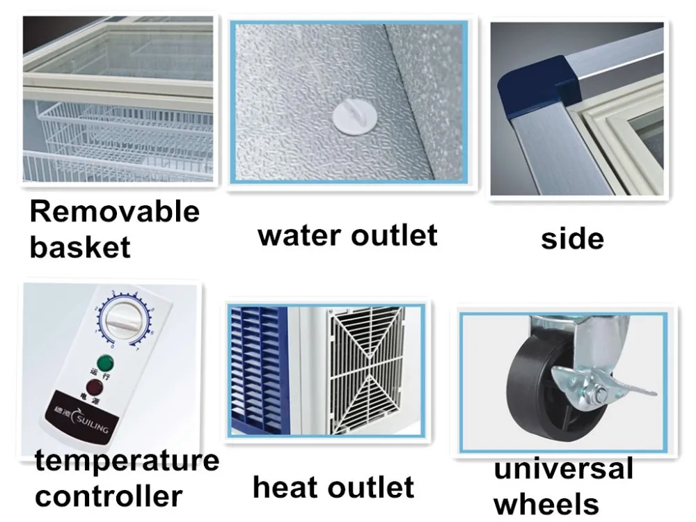 750l Commercial Supermarket Freezer/island Chest Freezer For Meat