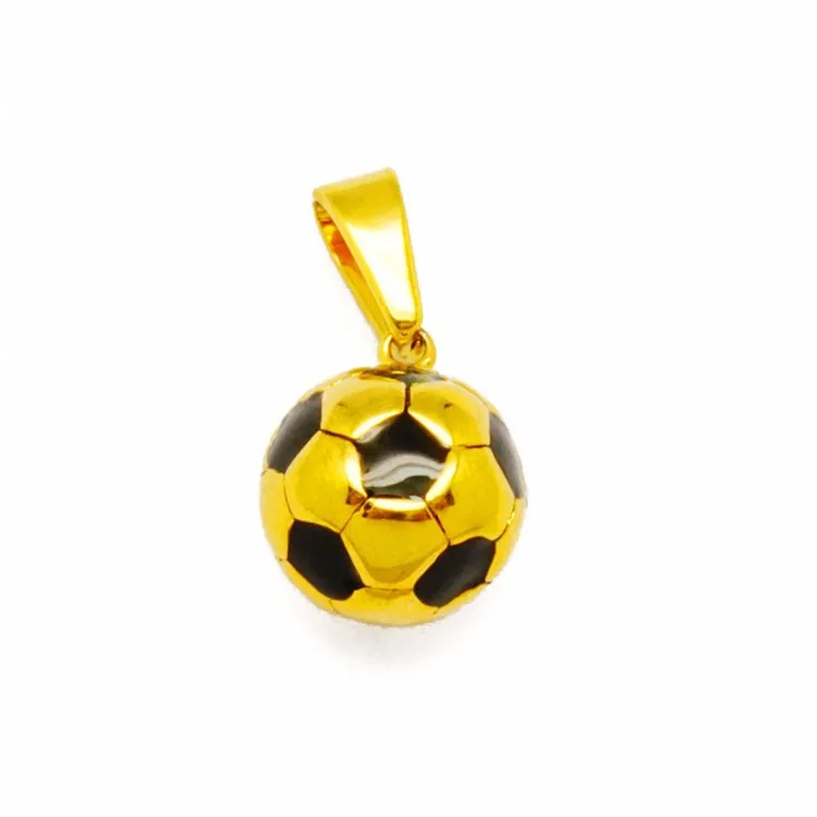 Designer Jewelry 14K Gold Pendant Football Ball Football Pendant Sports Pendant Ball Pendant Handmade Jewelry Necklace