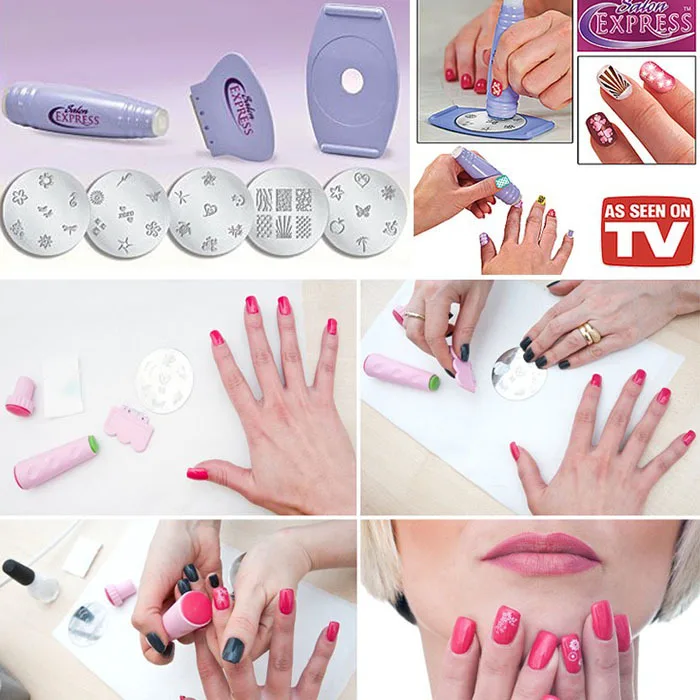 Beauty Salon Express Nail Polish 3D DIY Design Kit Stamp Art Stamping Nail Decoration Professional