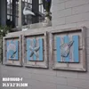 Nautical Wooden Shells/Conch/Starfish Wall Frame, 3 sets 31.5x31.5x3cm antique picture frame, Light Blue
