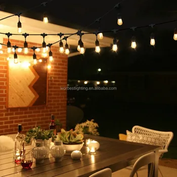 Worbest S14 String Lamp 48ft Indoor Outdoor Decorative Lights 15 Led Bulbs Energy Efficiency For Patio Cafe Bistro Market Buy String Lamp S14 String