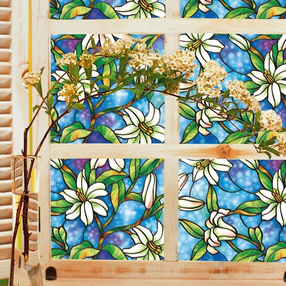 Home Accessories Velimax Stained Glass Window Film Decorative