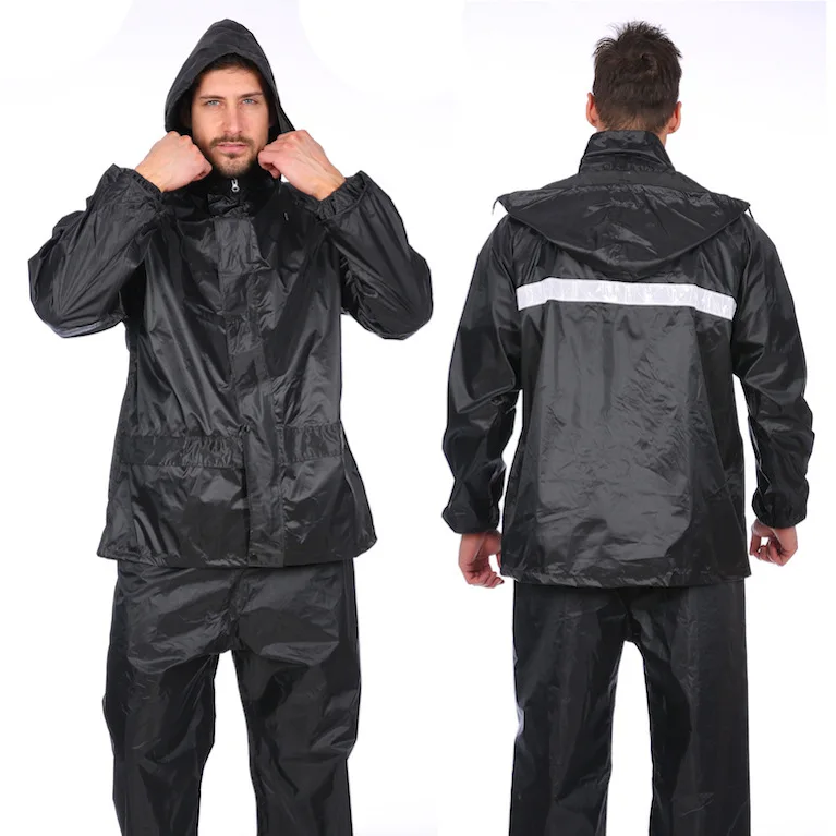 Spwe- 1309 High Quality Rain Gear Waterproof Man Rain Coat Black Rain ...
