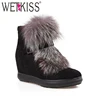 Low factory wholesale prices height increasing 5 cm sown boots popular faux suede and fur casual women elevator shoes