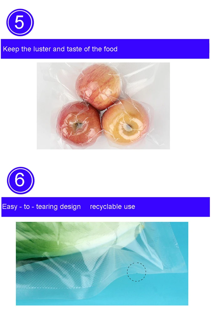 15cm*20cm Food Vacuum Sealer Bag For Keeping Fresh Food Vacuum Sealed