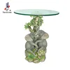 Resin Home Decoration Animal Theme Elephant Glass Coffee Table