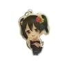 Eco-friendly cheap custom 2D/3D cute cartoon pvc rubber gift set pen bear snake keychain
