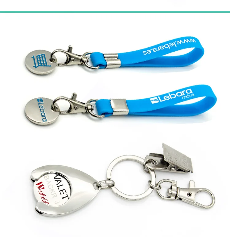 Custom Design Pvc/ Silicone Rubber Keychain Trolley Cart Token Coin