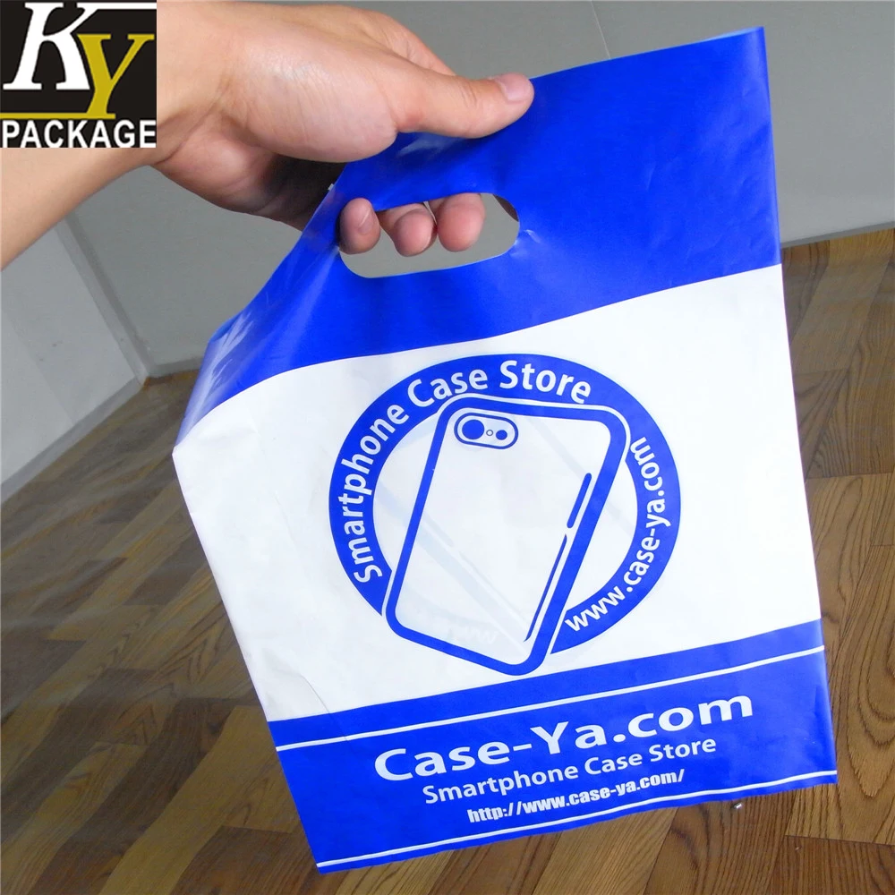 Simple Style Reinforced Die Cut Handle Glossy Pe Plastic Bag Buy