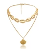 Youthway 2019 fashion Cowrie Shell Choker Necklace gold plated zinc casting seashell layered necklace