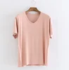 soft cotton simple basic women v neck tshirt