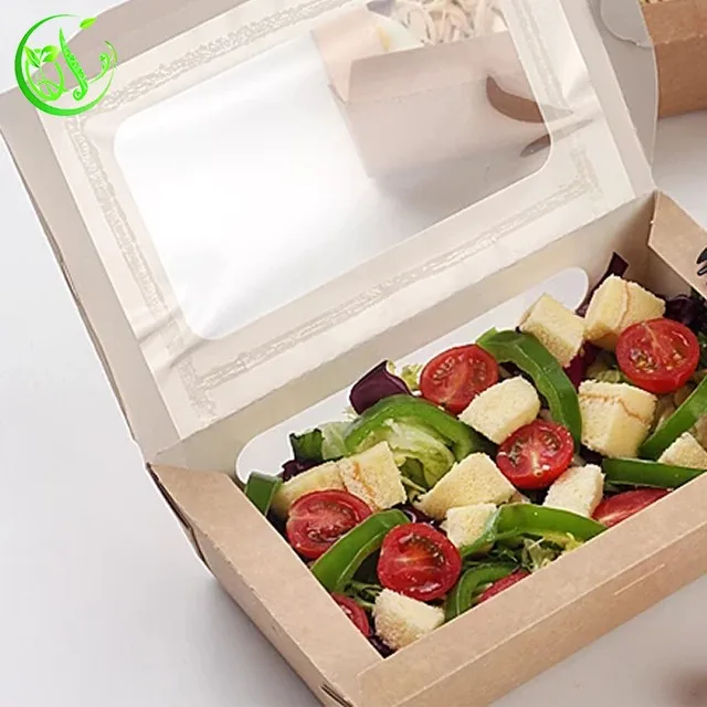 700ml Square Paper Kraft Salad Cup Bowl With Lids Buy Paper Salad Cup,Square Paper Salad Cup