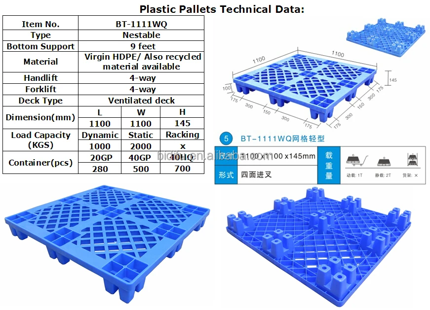 1100 X 1100 Mm 4 Way Entry Virgin Hdpe Or Pp Material Single Sides Plastic Pallet In China Buy 9059