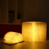 Hot sale creative LED book lamp folding book lights with wooden cover 145*110*25mm