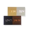Promotional Desktop Different Colored Fonts Digital Thermometer Temperature Time and Date Roller Play Wooden Alarm Clock